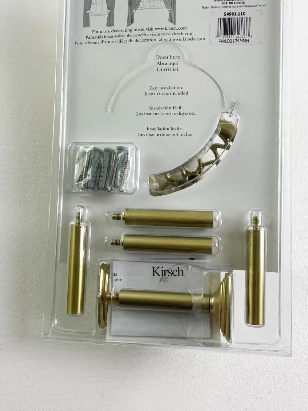 Kirsch Medallion Holdbacks Satin Brass 2 Pairs K30